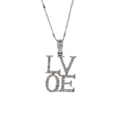 0.51 Cts. 14K White Gold Diamond "LOVE" Pendant